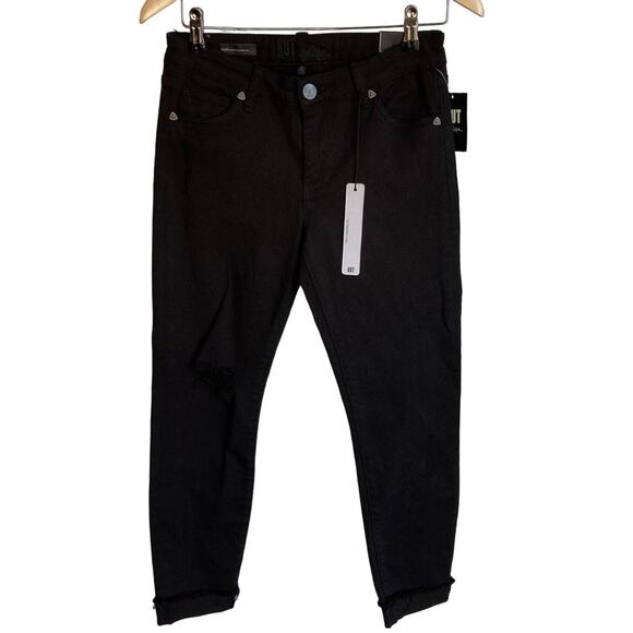 Kut from the Kloth Black Asher Ankle Straight Leg Distressed Jeans NWT - Picture 1 of 5